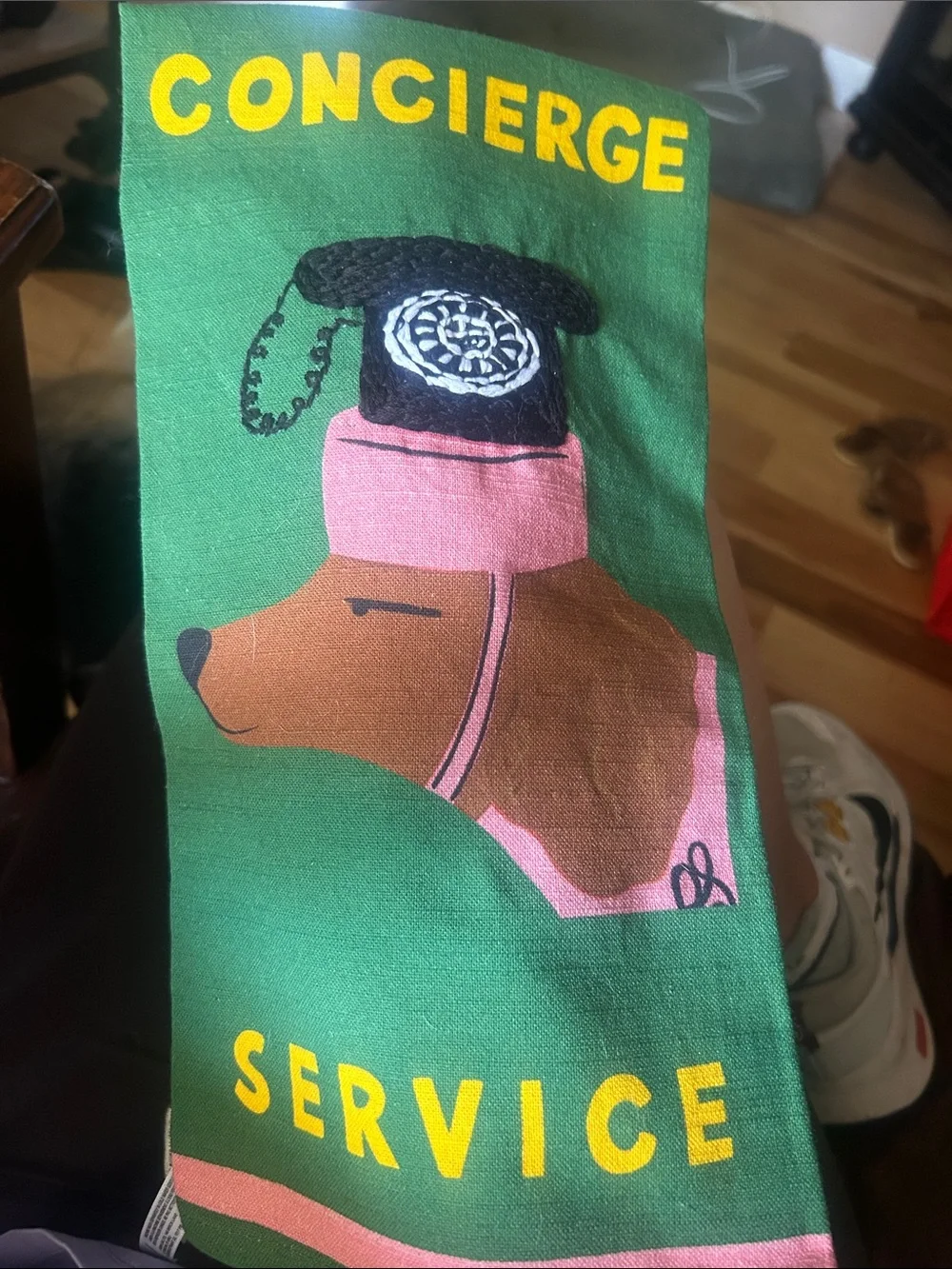 Nephthys Foster Hotel Dog Dish Towel-green